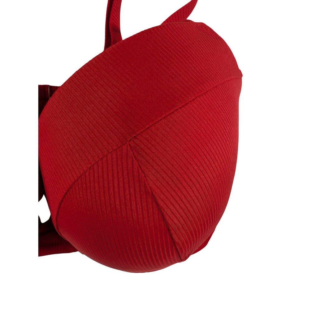 Victoria Secret Bikini Set Women Red Ribbed - Picture 6 of 11